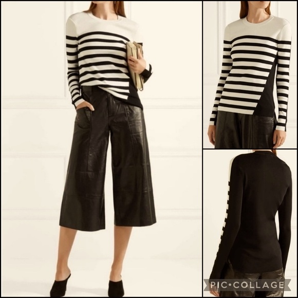 Rag & Bone Wool Blend Striped Asymmetrical Pullover Sweater Top - Picture 3 of 14